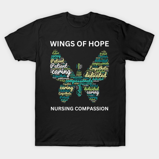 Nurse Geometric Butterfly Quote Design T-Shirt by Chey Creates Clothes